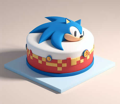 Bolo confeitado tema Sonic